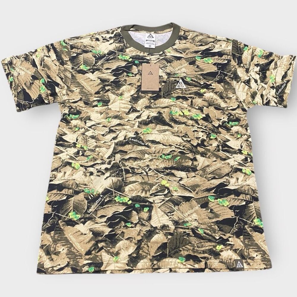 New Nike ACG Dri-FIT Leafcutter Olive Camo T-Shirt Mens size M HJ0794-222 New